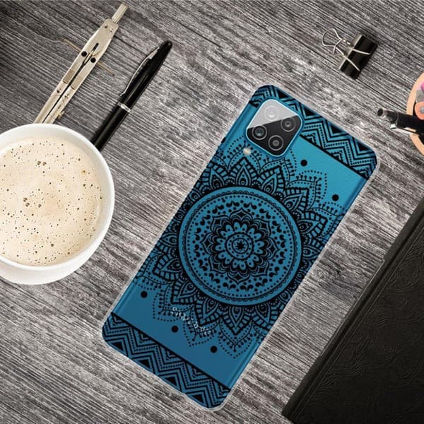 Deco Samsung Galaxy A12 5G kotelot - Kukka Kuvio Black