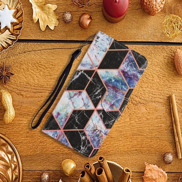 Wonderland Samsung Galaxy A21s flip kuoret - Musta Geometria Black