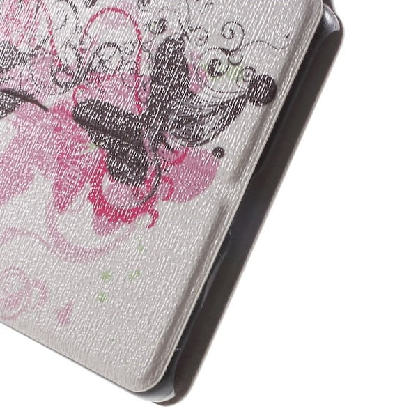 Moberg View Huawei Ascend P8 Nahkakotelo Standillä - Tyylikäs Perhonen Multicolor