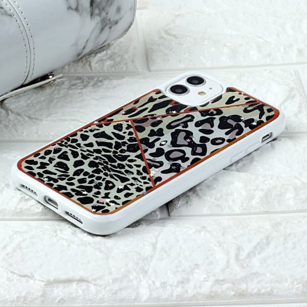 Marmormotiv iPhone 11 Pro skal - Trippel Leopardmönster Svart