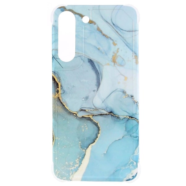 Marble Samsung Galaxy S22 Plus Etui - Veiny Sky Blå Marmor Blue