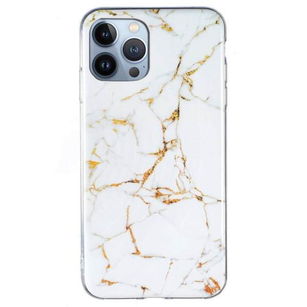 Marble iPhone 15 Pro Etui - Hvit White