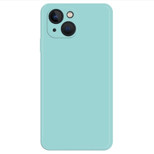 Beveled anti-drop rubberized cover for iPhone 14 - Cyan Green