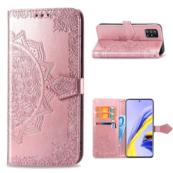 Mandala läder Samsung Galaxy A51 5G fodral - Rosa Rosa