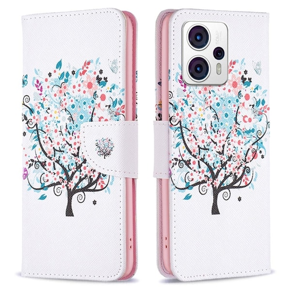 Wonderland Motorola Moto G23 / G13 / G53 Flip Etui - Blomst Træ Multicolor
