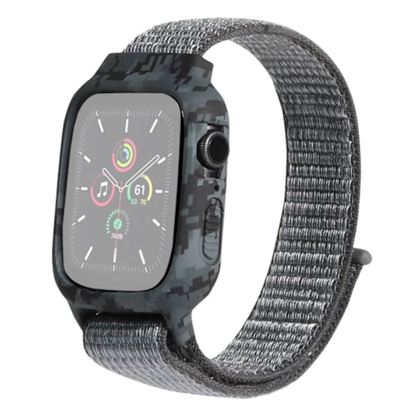 Apple Watch Series 6 / 5 44mm unique patterned nylon watch band - Grey Silvergrå