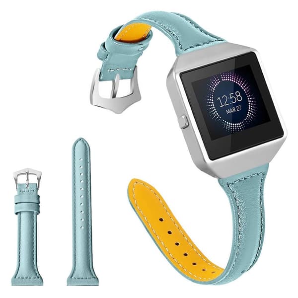 Fitbit Blaze urrem i okselæder - Blå Blue