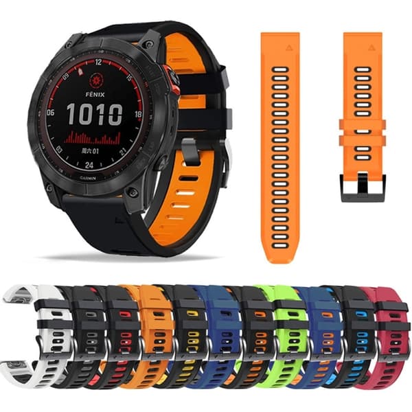 26 mm silikonrem for Garmin- og Coros-klokker - Mintgrønn / Blå Green