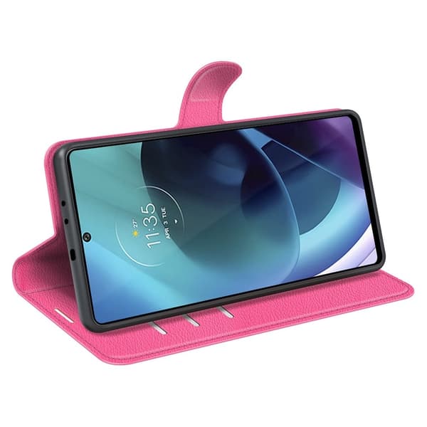 Classic Motorola Moto G71 5G Flip Etui - Rose Pink