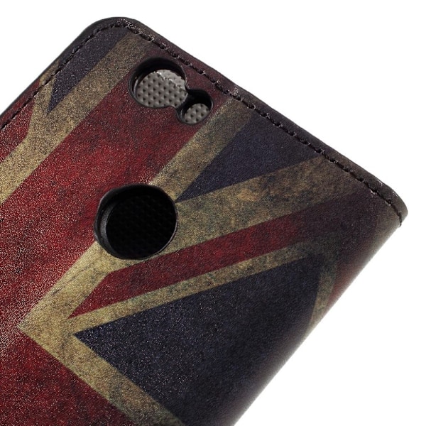 Scherfig Huawei Nova Nahkakotelo Läpällä - Vanhanaikainen Britannian Lippu Multicolor