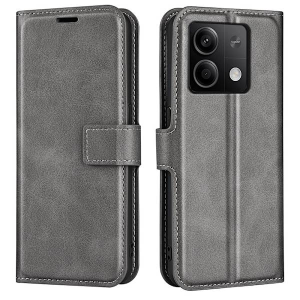 Lompakko Nahkakotelo For Xiaomi Redmi Note 13 - Harmaa Silver grey