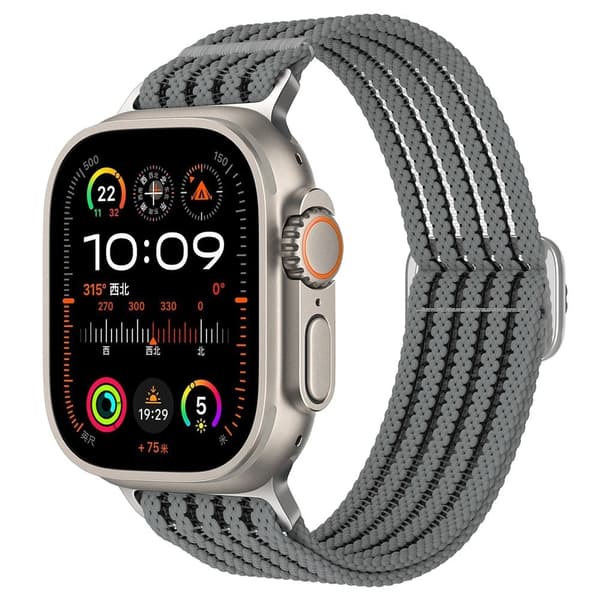 Apple Watch Series 41mm - 40mm - 38mm Woven Nylon Watch Strap Breathable Band - Grey Silver grey