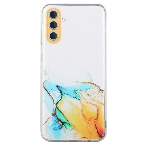 Marble design Samsung Galaxy S24 cover - Gul Yellow