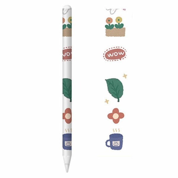 Apple Pencil 2 cool klistermærke - Blomster Og Kaffe Multicolor