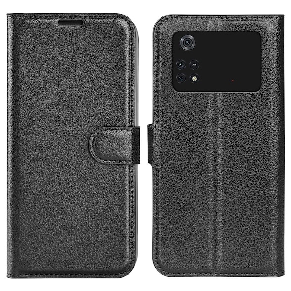 Klassisk Xiaomi Poco M4 Pro flip etui - Sort Black