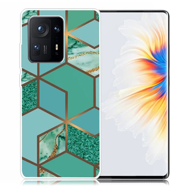 Marmormotiv Xiaomi Mix 4 skal - Blågrön Marmorplatta Grön