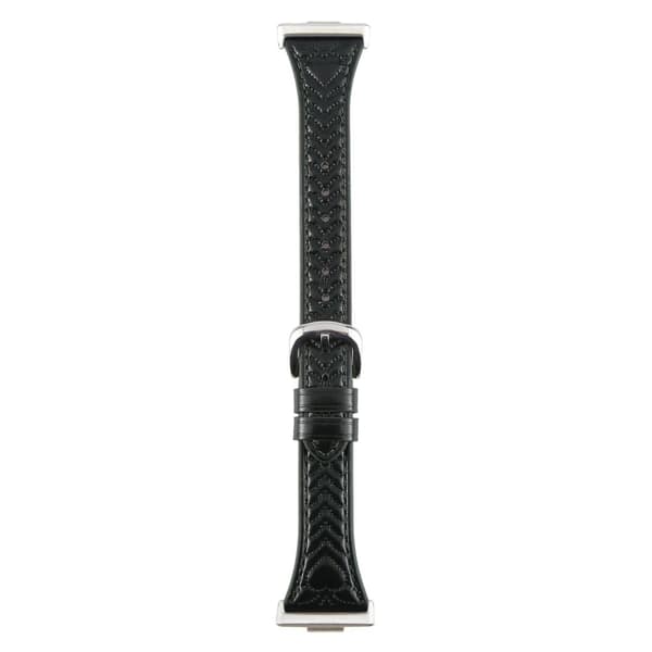 Huawei Watch Fit Heart Pattern Embossed Watch Band Okseskind Leather Strap - Mørkegrøn Green