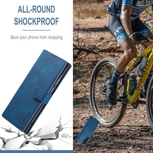 DG.Ming Samsung Galaxy S22 Ultra Retro Suojakotelo - Sininen Blue