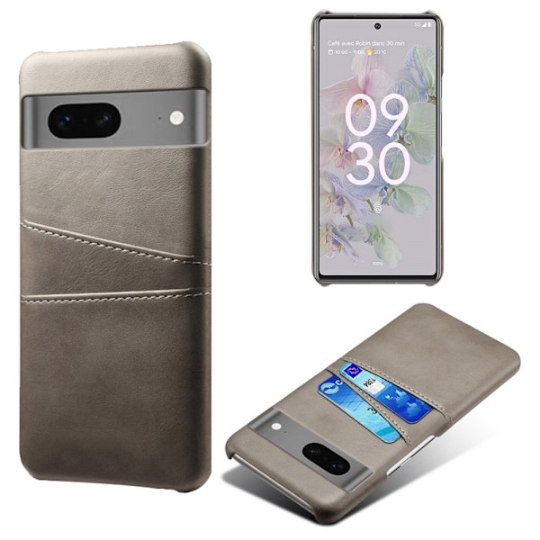 Dual Card Fodral Google Pixel 7a - Grå Silvergrå