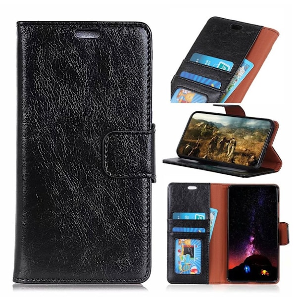 Samsung Galaxy S10 Plus tekstureret split læderetui - Sort Black