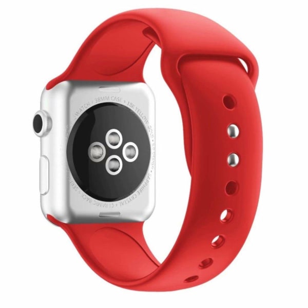 Apple Watch Series 4 44mm kaksoispinninen silikoninen kellonauha - Punainen Red