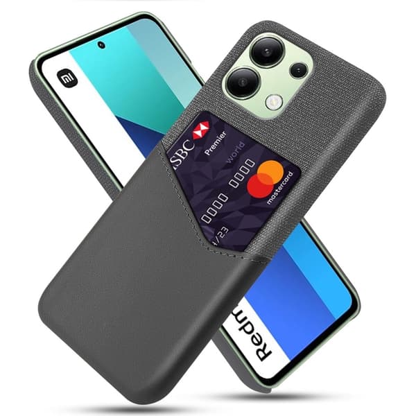Bofink Xiaomi Redmi Note 13 4G korttikotelo - Harmaa Silver grey