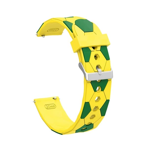 20mm Universal fodbold silikone urrem - Gul Grøn Yellow