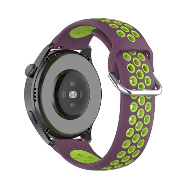 Pebble 2 / SE 2 / Time Round Suuri kaksivärinen silikonikellon hihna - Violetti / Mintunvihreä Multicolor