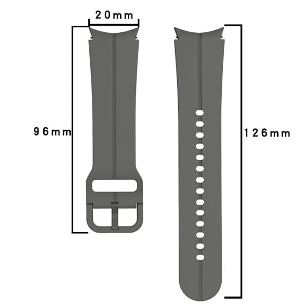 Samsung Galaxy Watch 5 / 4 silikone urrem - Mørkegrå Silver grey