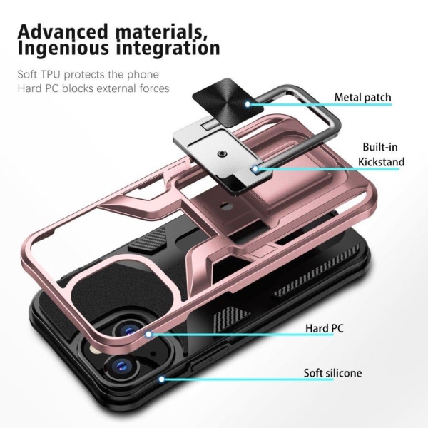 Stöttåligt iPhone 13 Mini hybridskal - Rosa Rosa