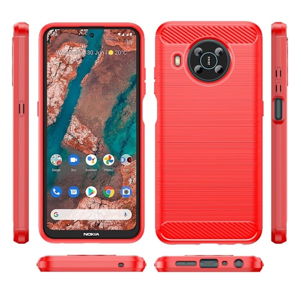 Carbon Flex Suojakotelo Nokia X10 / X20 - Punainen Red