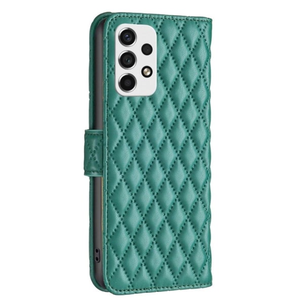 Rhombus mat Samsung Galaxy A53 5G flip etui - Grøn Green