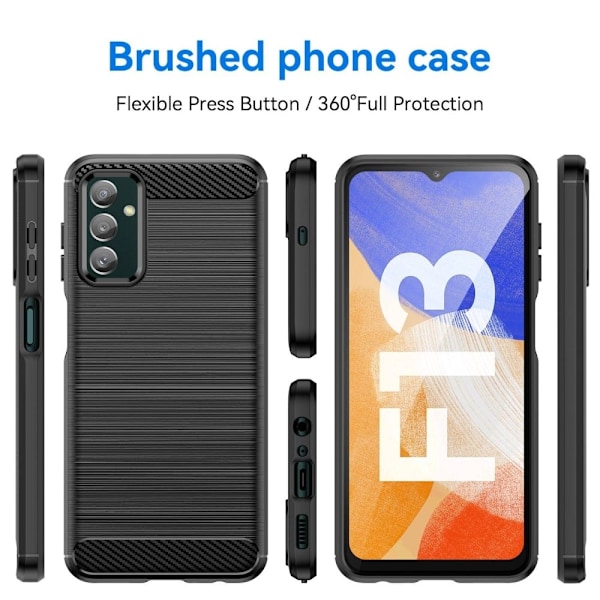 Carbon Flex Suojakotelo Samsung Galaxy M13 4g / F13 / M23 - Musta Black