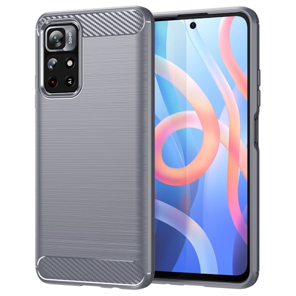 Carbon Flex Xiaomi Redmi Note 11T 5G / Xiaomi Poco M4 Pro 5G skal - Silver/Grå Silvergrå