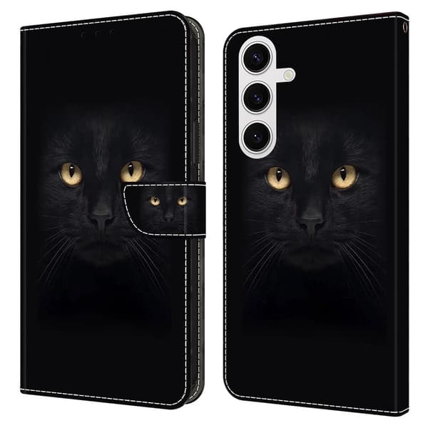 Wonderland Samsung Galaxy S24 FE flip etui - Sort Kat Black