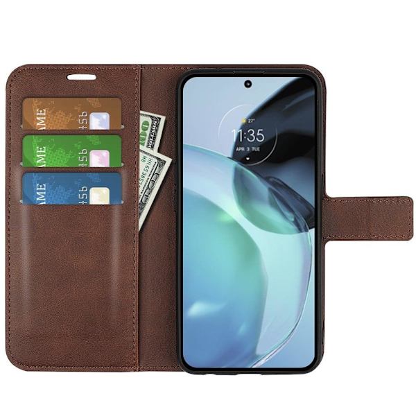 Læderetui med Pung til Motorola Moto G72 - Brun Brown