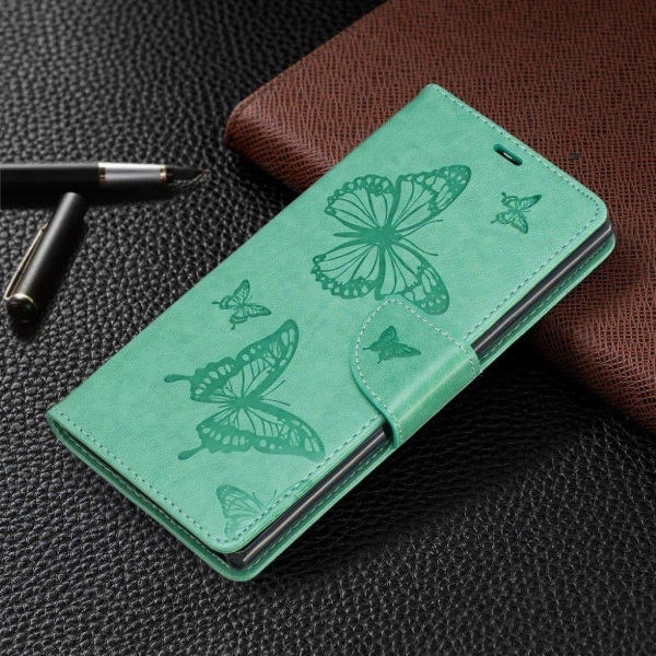 Butterfly läder Samsung Galaxy Note 10 Plus fodral - Grön Grön
