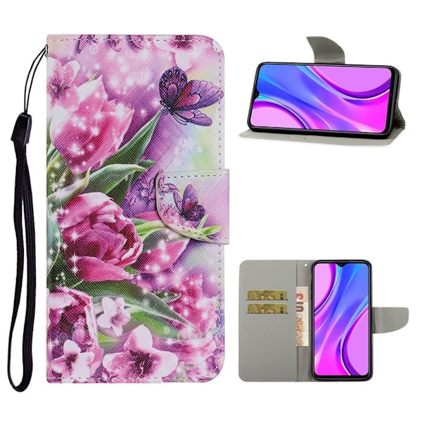Wonderland Xiaomi Redmi 9C Flip etui - Tulips Multicolor