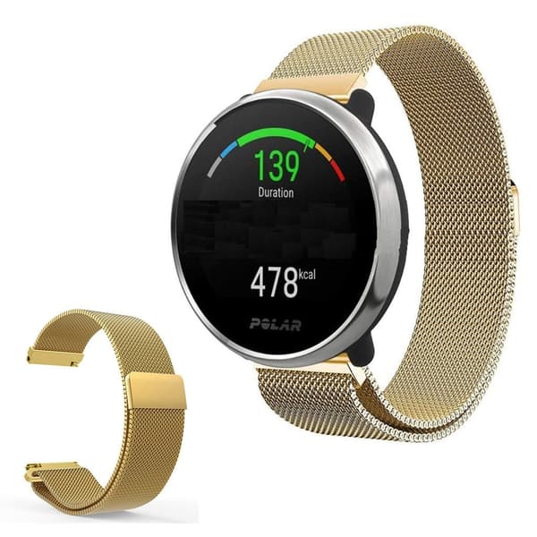 20mm Universal stainless steel watch band - Gold Grön
