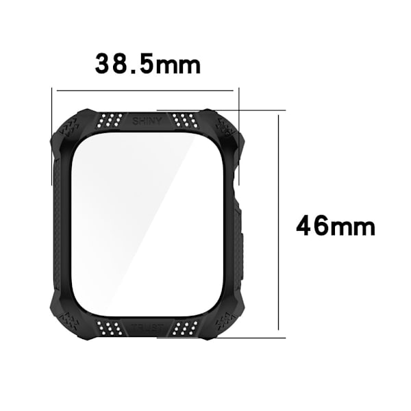 Apple Watch (41mm) rhinestone adorned cover with tempered glass screen protector - Silver Silvergrå