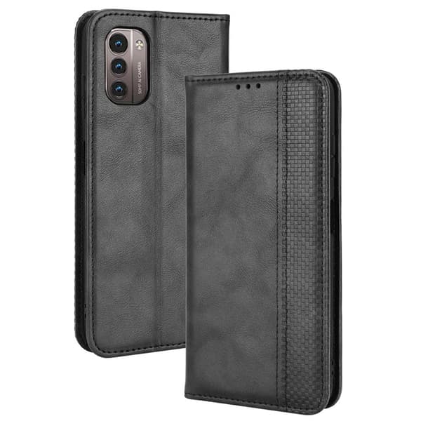 Alpha Nokia G11 / Nokia G21 flip etui i lær - Svart Black