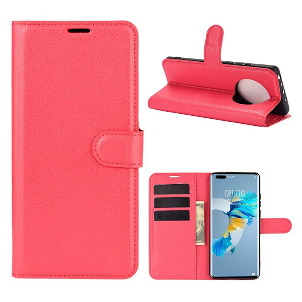 Classic Huawei Mate 40 Pro flip kuoret - Punainen Red
