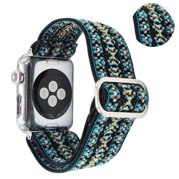 Apple Watch Series 6 / 5 40mm woven style pattern watch band - Green Strip Grön
