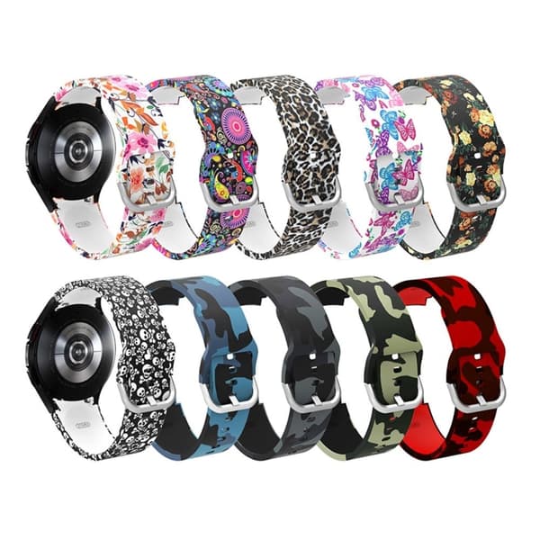 Samsung Galaxy Watch 4 stilfuldt mønster silikone urrem - Brun Leopard Multicolor