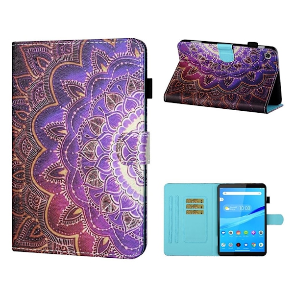 Lenovo Tab M10 FHD Plus flipomslag i læder med cool mønster - Mandala Multicolor
