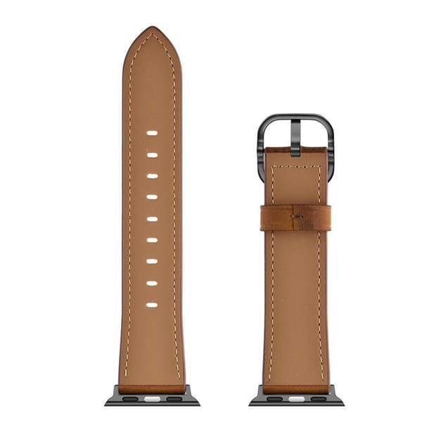 Apple Watch Series 5 / 4 44 mm urrem i ekte skinn - Kaffe Brown