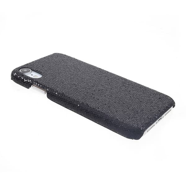 iPhone Xr læderetui - Sorte Glitterpailletter Black