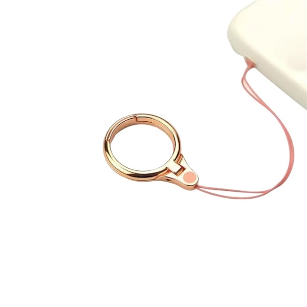 Universal telefonring med snor - Rødguld Pink