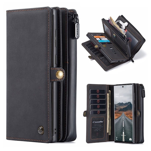 CaseMe 2-i-1 Samsung Galaxy Note 20 Ultra fodral med plånbok - Svart Svart