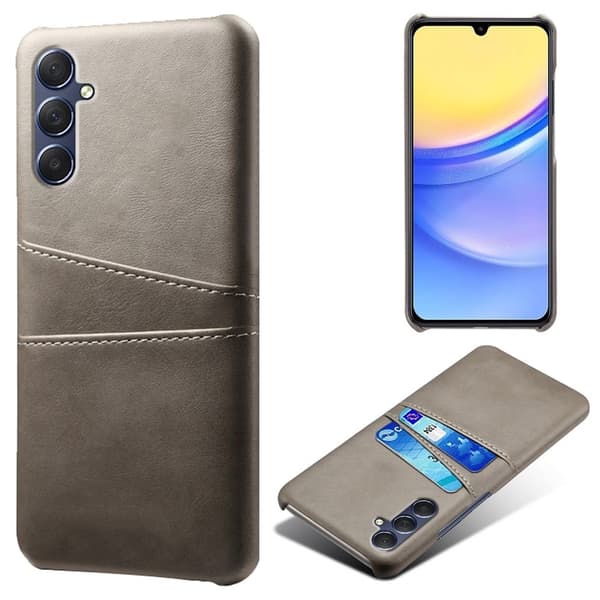 Dual Card Oppo A15 kotelot - Hopea/Harmaa Silver grey